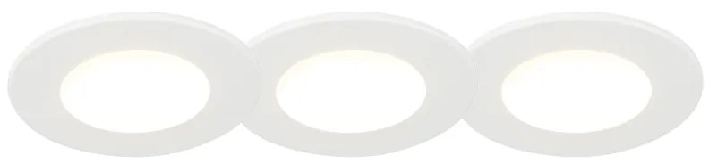 3 db beépített spotlámpa készlet fehér LED-del 3000K 4W IP65 - Blanca