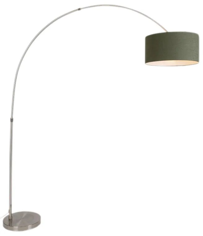 Ív lámpa acélból moha zöld árnyékolóval 50/50/25 - XXL