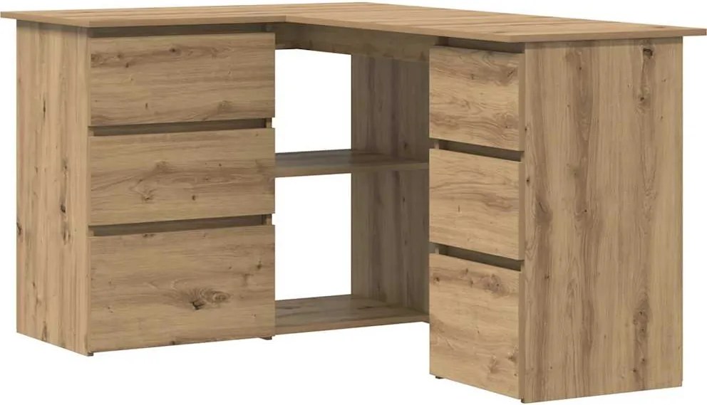 vidaXL sarokasztal Artisan tölgy 145x100x76 cm Gépesített fa