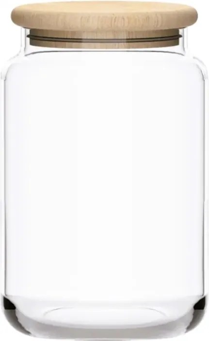 Üveg tartály fa fedéllel gyertyaöntéshez h16 d10