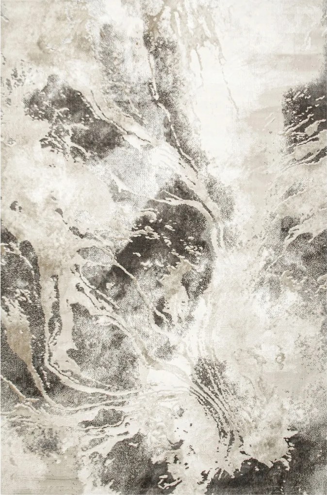 140x190 cm Szürke Krém Bézs Garda Szőnyeg Márvány Beton