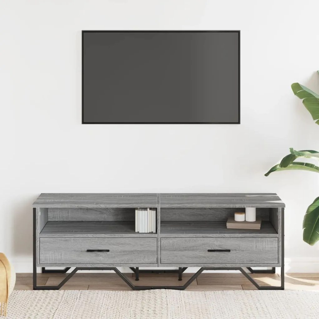 szürke sonoma színű szerelt fa TV-szekrény 122 x 34 x 41 cm