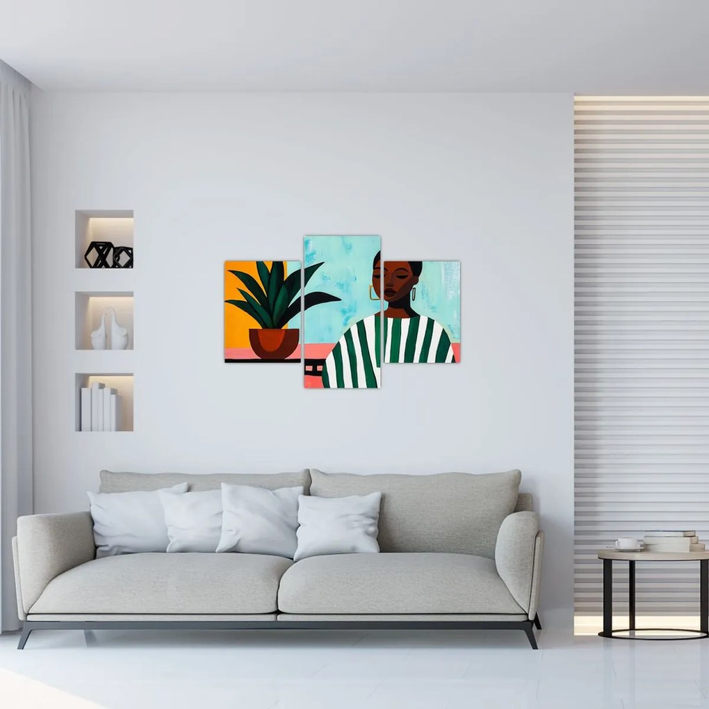 Kép - Nő virággal (90x60 cm)