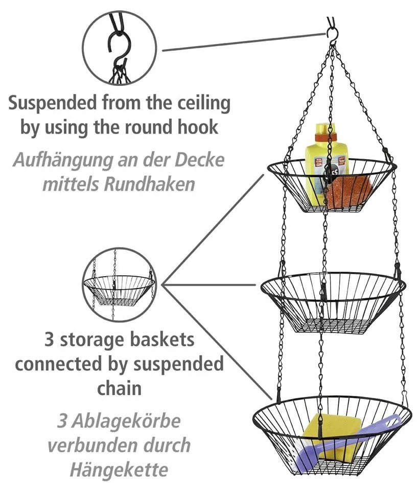 Fém függő gyümölcsös kosár Trio – Wenko