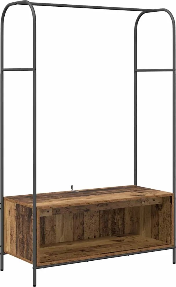 vidaXL Ruhafogó tárolóval Barna Tölgy 100 x 44 x 160 cm Faanyag