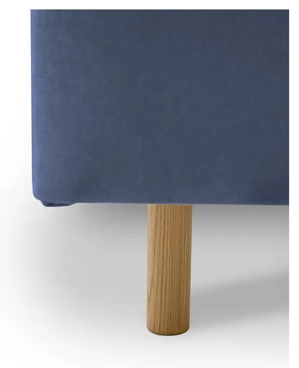 Kék kárpitozott franciaágy ágyráccsal 180x200 cm Zee – Scandic