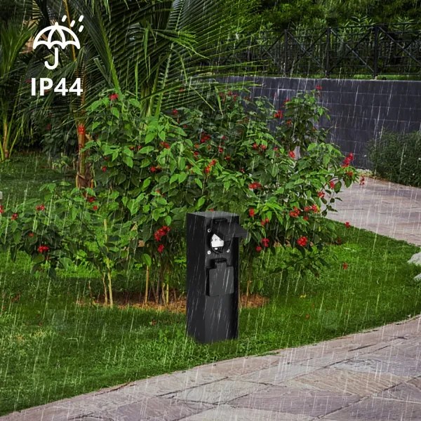 Brilagi - Kültéri csatlakozós oszlop PILLAR 2Z SCHUKO 230V IP44 fekete