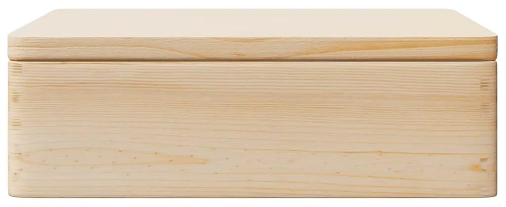 Fa doboz fedéllel és fogantyúkkal 40x30x13 cm tömör fa fenyő