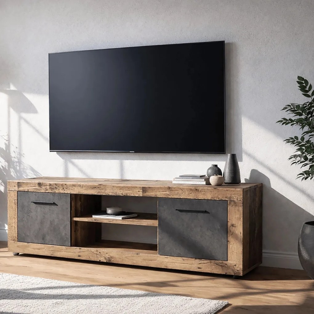 BLAGO RTV szekrény 140 cm – natúr tölgy/grafit