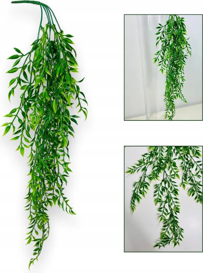 Ruskus Levélcsokor Girland Ruskus Műlevelek, Mint Élő Túlnyúlás 80 cm