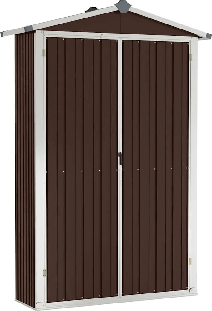 vidaXL barna horganyzott acél kerti fészer 116x45x175 cm