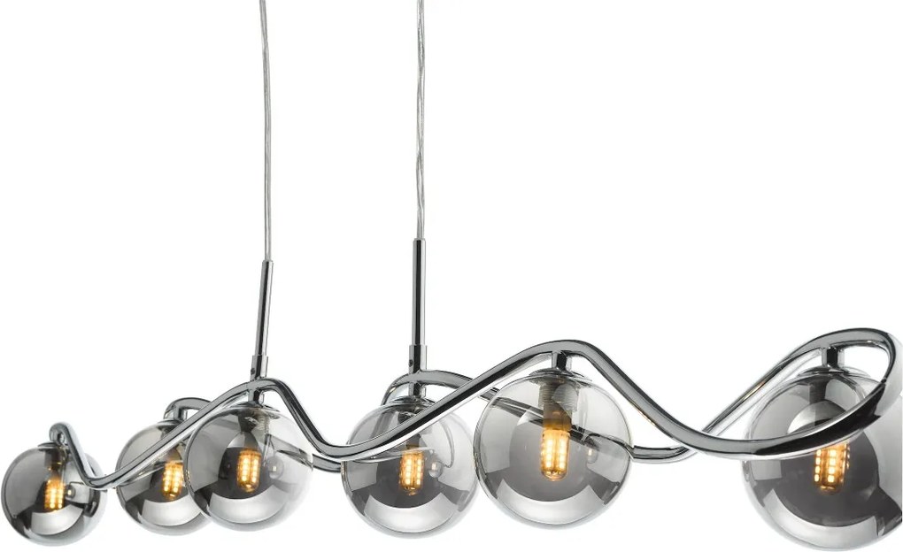 Dar Lighting modern függeszték lysandra füstös csiszolt króm darlys6250