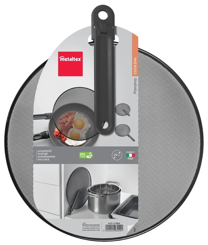 Acél fröccsenésgátló fedő serpenyőre ø 29 cm – Metaltex
