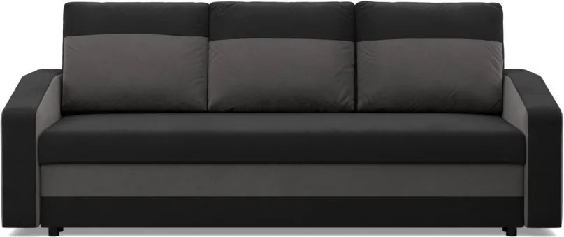 Hewlet kanapéágy, szövet anyag, bonell töltet, fekete - szürke