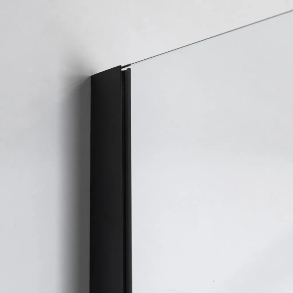 Stuxi Bari Black 100x90 aszimmetrikus nyílóajtós zuhanykabin 6 mm vízlepergető biztonsági üveggel, matt fekete