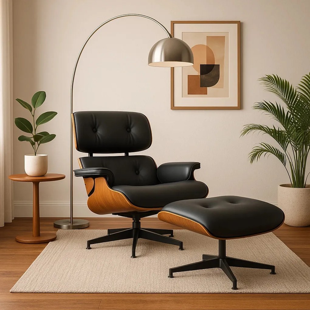 Prémium Forgó Fotel Fekete Eco-bőr Kárpittal. PALERMO