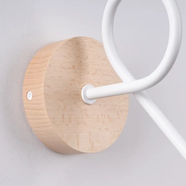 Sollux SL.1473 - Fali lámpa EMBER 1xE27/15W/230V fehér/bézs/bükkfa