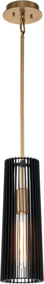 ELSTEAD QN-LINARA-P-BK LINARA Modern Függesztett Lámpa Fekete, Sárgaréz E27 IP20