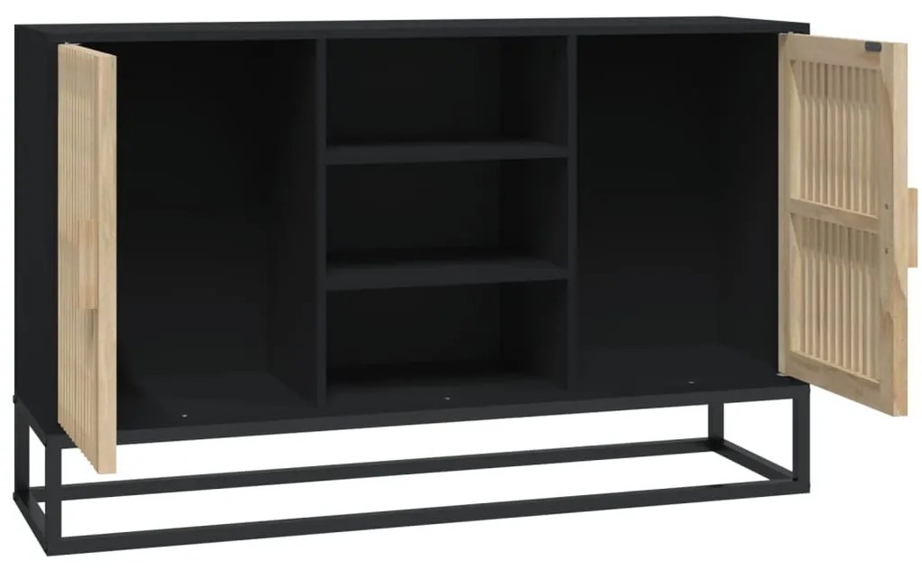 fekete szerelt fa tálalószekrény 105 x 30 x 65 cm