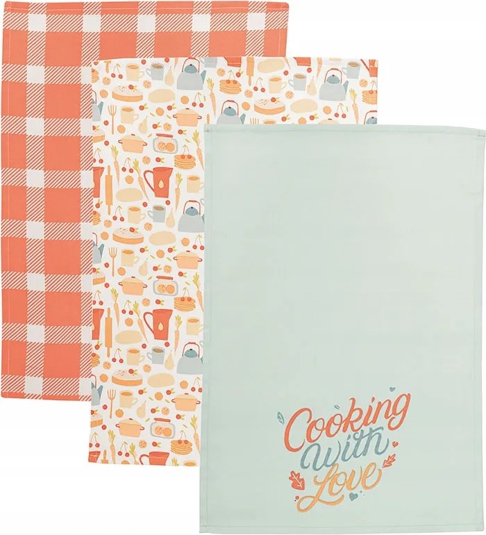 3 db-os konyhai törlőkendő szett 40x60 cm Cooking With Love