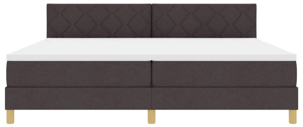 Boxspring ágy matraccal Sötétbarna 200x200 cm Szövet