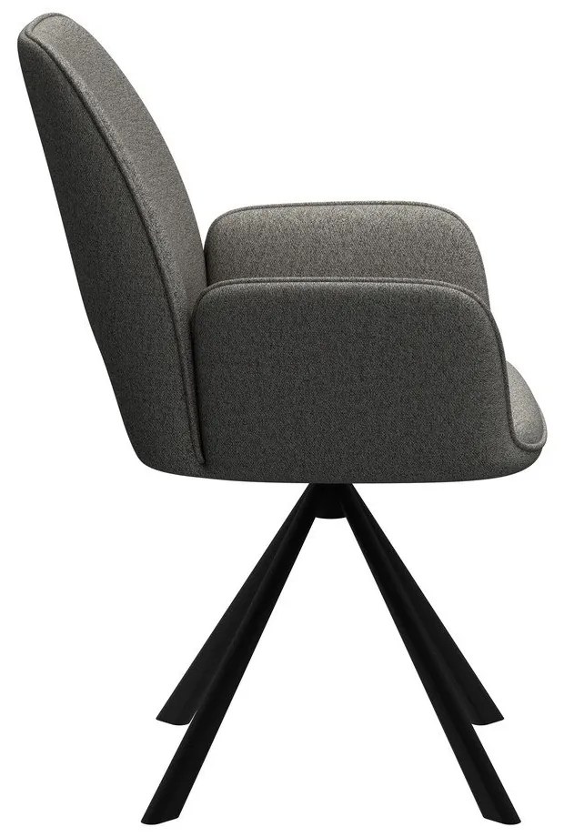 Sötétszürke karfás étkezőfotel Graham – Actona