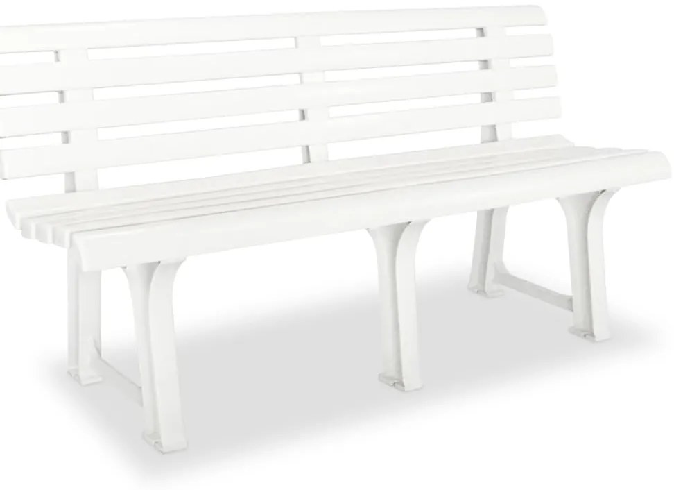 vidaXL fehér műanyag kerti pad 145,5 cm