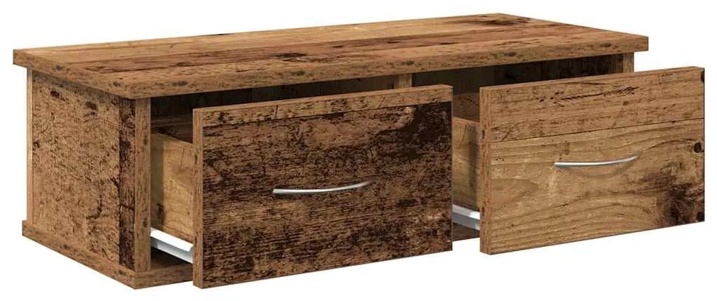 antik fa színű szerelt fa faliszekrény 60x26x18,5 cm