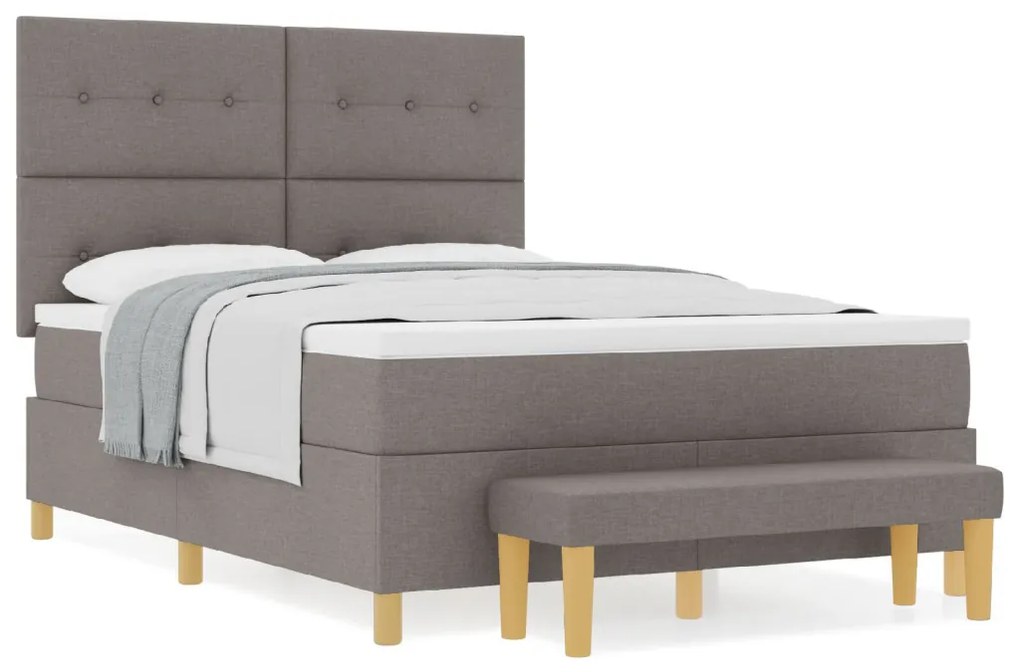 Boxspring Ágy Mattal és Pad Taub 140x190 cm Szövet