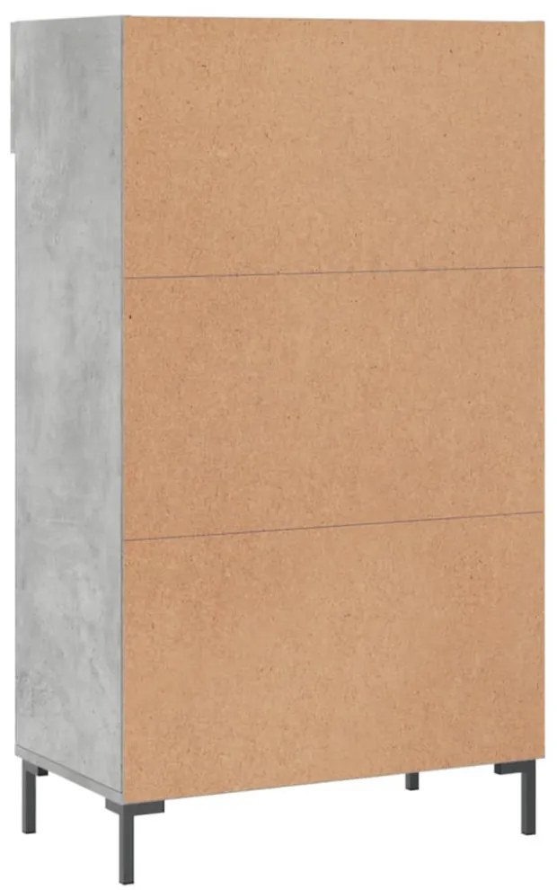 betonszürke szerelt fa cipőszekrény 60x35x105 cm