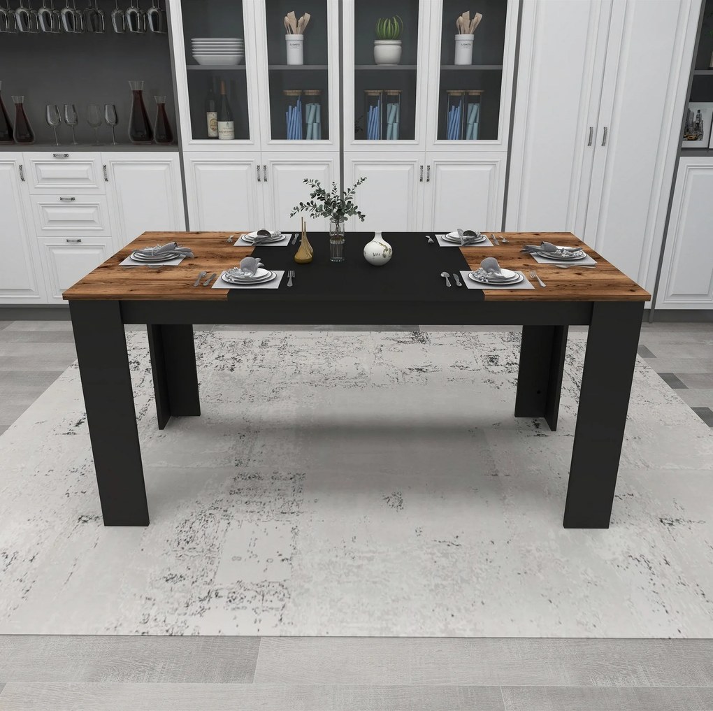 Étkező asztal Line - Light Walnut, Black