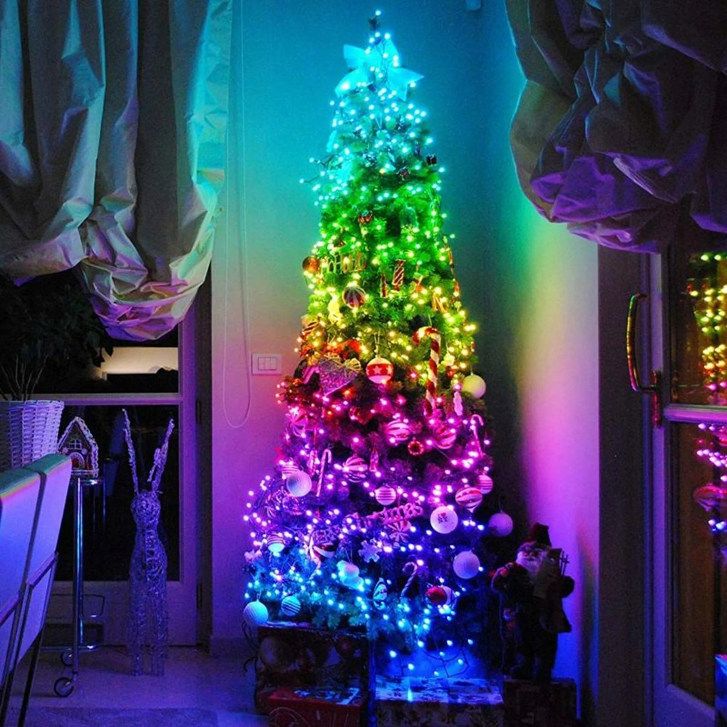 Aca Lighting karácsonyi fényfüzér 400 Rgb Led okos polip lánc fára