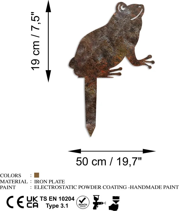 Frog fém kerti dísztárgy, 34×22 cm – TR565TNL1296