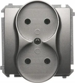 Dupla aljzat földelés nélkül szatén Basic BMG2M.01/29 Kontakt-Simon