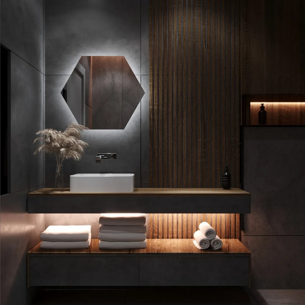 Atipikus tükör LED világítással G10