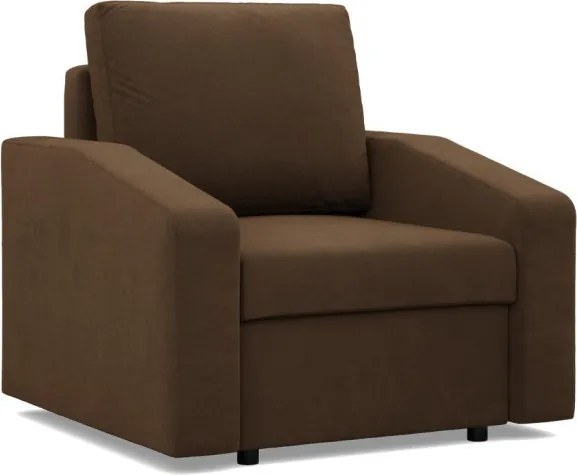 Zeus fotel, döntött kartámasz, szövet anyag, hab töltet, barna