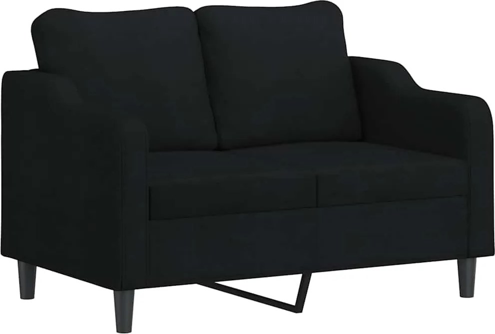 vidaXL kétszemélyes fekete szövetkanapé 120 cm