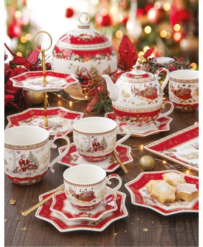 Karácsonyi porcelán keksztároló gömb, 18x18x23 cm, díszdobozban - Christmas Memories