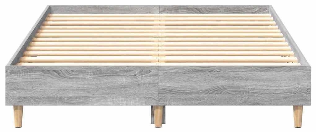 vidaXL sonoma tölgyszínű szerelt fa ágykeret matrac nélkül 135 x 190cm