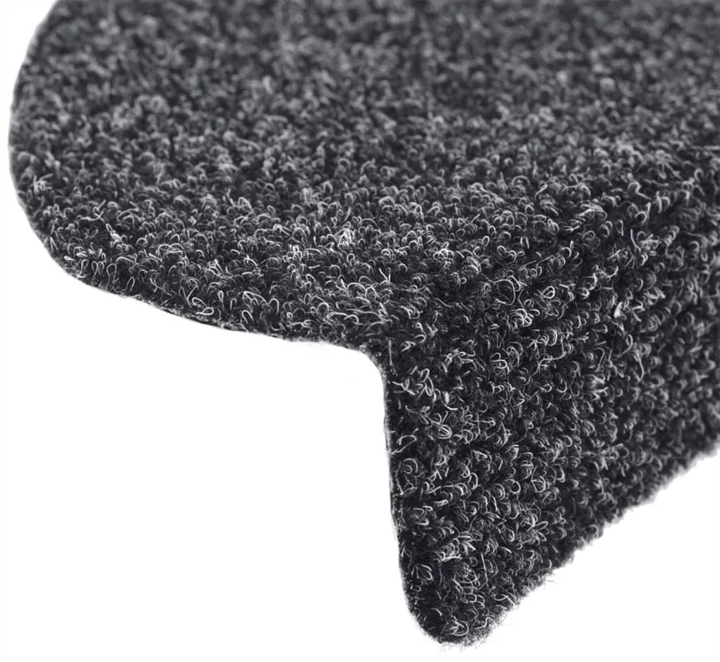 5 db sötétszürke tűlyukasztott öntapadó lépcsőszőnyeg 65x21x4cm