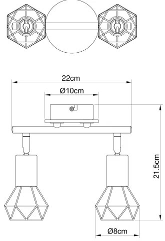 Globo 54802S-2 - Spotlámpa XARA 2xE14/40W/230V