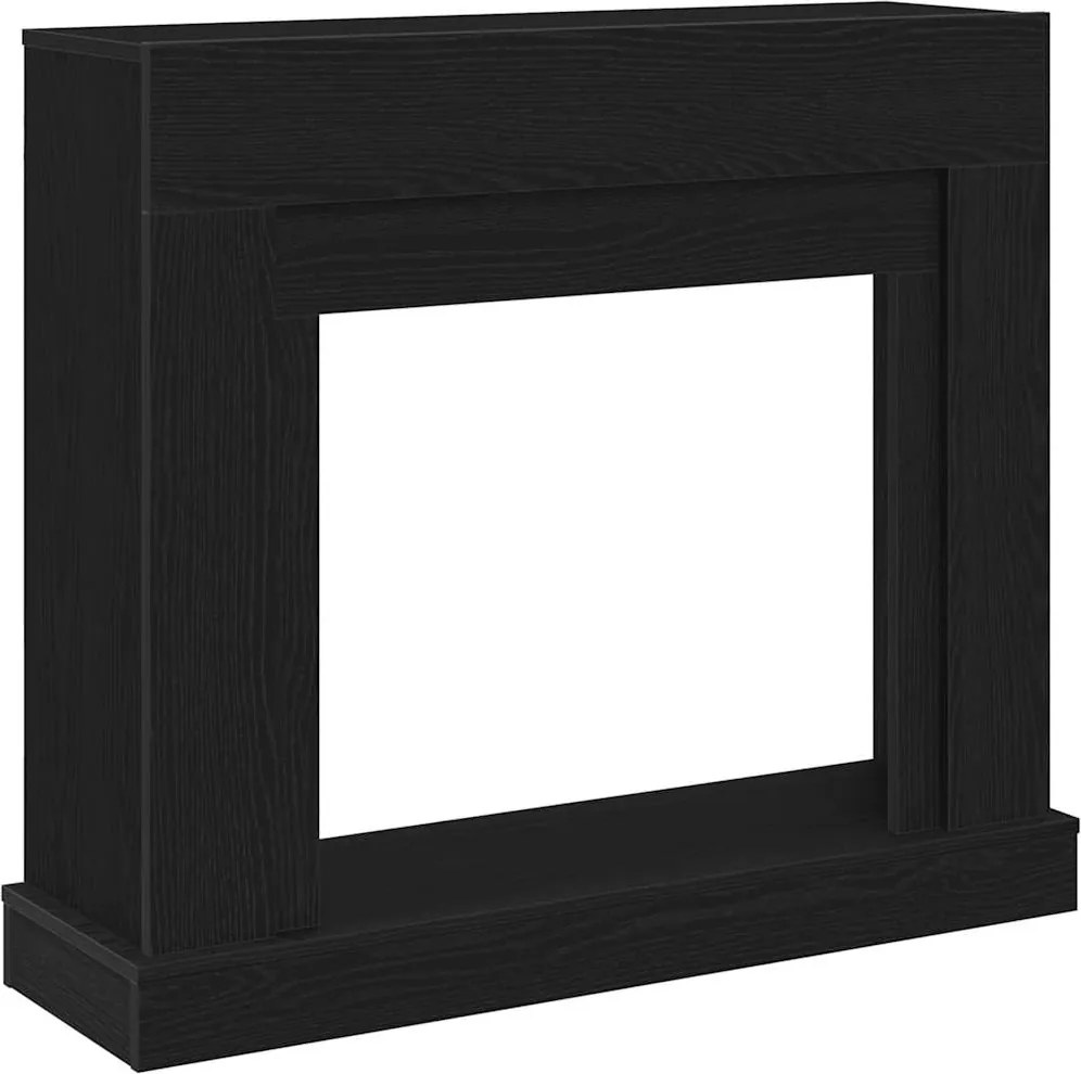 vidaXL fekete tölgy színű szerelt fa kandallóburkolat 100x30x87,5 cm