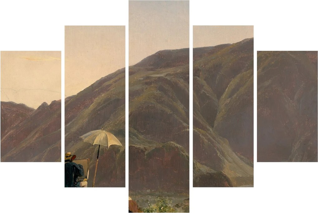 Kép - Jules Coignet, View of Bozen with a Painter, reprodukciók (150x105 cm)