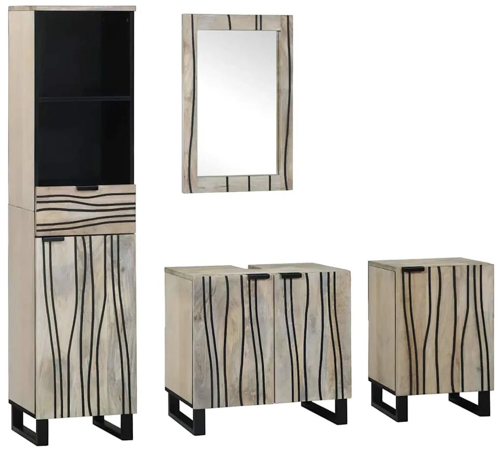 Fürdőszoba bútor szett fiókkal 4 pcs Dió barna 38 x 33 x 160 cm