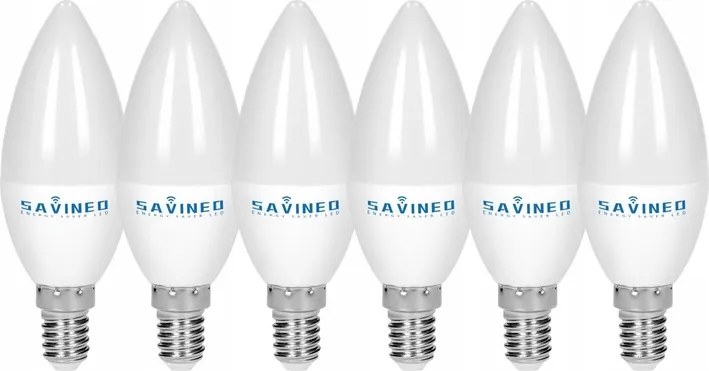 6x Izzó E14 Led gyertya 12W 4000k semleges fehér 900lm Epistar Smd