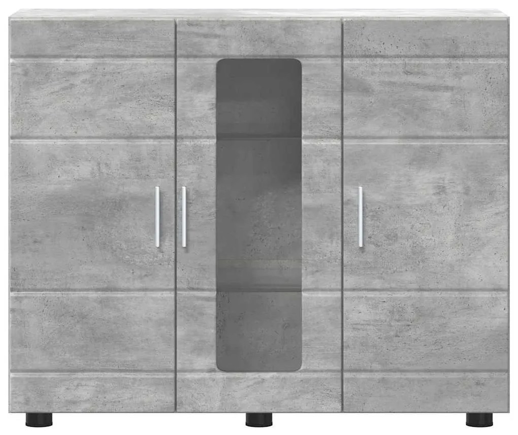 Széf polcokkal ajtóval Beton szürke 55.5 x 29 x 100 cm Faanyag