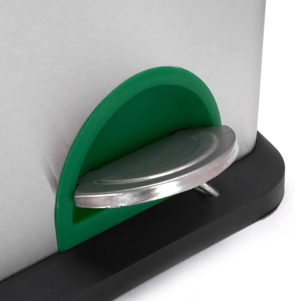 Matt ezüstszínű acél szelektív pedálos szemetes 2x8 l Tri Selectif – MSV