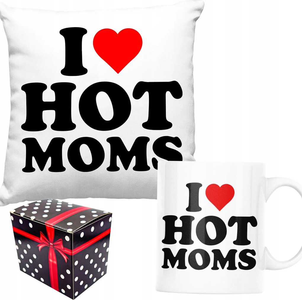 Vicces Ajándék Szett Karácsonyi Párna Bögre És Love Hot Moms Doboz