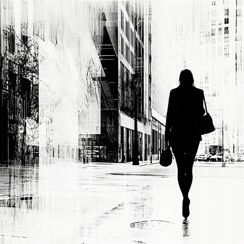 Vászonkép Canvas Város Utca Nő Magány Anonimitás 40x40