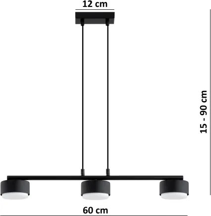 BRILAGI - LED csillár kábelen MONO 3xGX53/30W/230V fekete